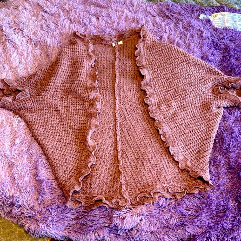 Moth Anthropologie Rocio Ruffled Cardigan - L